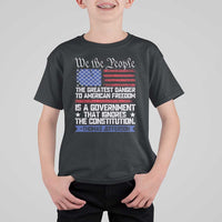 Thomas Jefferson T Shirt For Kid The Greatest Danger To Freedom Patriotic USA Flag - Wonder Print Shop