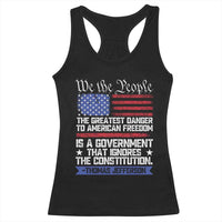 Thomas Jefferson Racerback Tank Top The Greatest Danger To Freedom Patriotic USA Flag - Wonder Print Shop