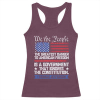 Thomas Jefferson Racerback Tank Top The Greatest Danger To Freedom Patriotic USA Flag - Wonder Print Shop