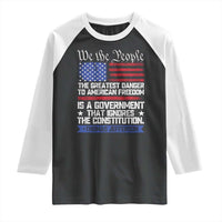 Thomas Jefferson Raglan Shirt The Greatest Danger To Freedom Patriotic USA Flag - Wonder Print Shop