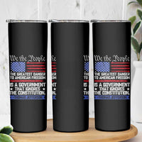 Thomas Jefferson Skinny Tumbler The Greatest Danger To Freedom Patriotic USA Flag - Wonder Print Shop