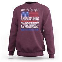 Thomas Jefferson Sweatshirt The Greatest Danger To Freedom Patriotic USA Flag - Wonder Print Shop