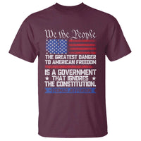 Thomas Jefferson T Shirt The Greatest Danger To Freedom Patriotic USA Flag - Wonder Print Shop
