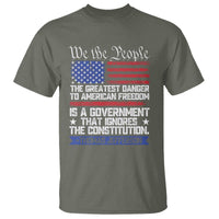 Thomas Jefferson T Shirt The Greatest Danger To Freedom Patriotic USA Flag - Wonder Print Shop