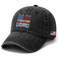 Thomas Jefferson Washed Cotton Baseball Cap The Greatest Danger To Freedom Patriotic USA Flag