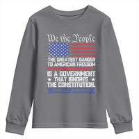 Thomas Jefferson Youth Sweatshirt The Greatest Danger To Freedom Patriotic USA Flag - Wonder Print Shop