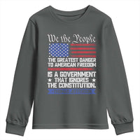 Thomas Jefferson Youth Sweatshirt The Greatest Danger To Freedom Patriotic USA Flag - Wonder Print Shop