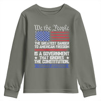 Thomas Jefferson Youth Sweatshirt The Greatest Danger To Freedom Patriotic USA Flag - Wonder Print Shop