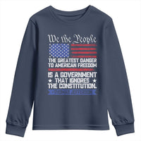 Thomas Jefferson Youth Sweatshirt The Greatest Danger To Freedom Patriotic USA Flag - Wonder Print Shop