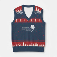 Thomas Jefferson V-Neck Knit Sweater Vest When Governments Fear The People There Is Liberty - Wonder Print Shop