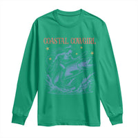 Coastal Cowgirl Long Sleeve Shirt Funny Western Country Rodeo Cowgirl Fishing - Wonder Print Shop