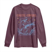 Coastal Cowgirl Long Sleeve Shirt Funny Western Country Rodeo Cowgirl Fishing - Wonder Print Shop