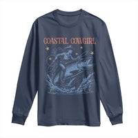Coastal Cowgirl Long Sleeve Shirt Funny Western Country Rodeo Cowgirl Fishing - Wonder Print Shop