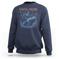 Coastal Cowgirl Sweatshirt Funny Western Country Rodeo Cowgirl Fishing - Wonder Print Shop
