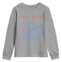 Coastal Cowgirl Youth Sweatshirt Funny Western Country Rodeo Cowgirl Fishing - Wonder Print Shop
