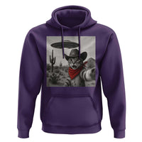 Vintage UFO Cowboy Cat Hoodie Retro 90s Western Rodeo Kitten Cat Selfie With Alien UFO - Wonder Print Shop