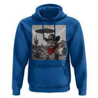 Vintage UFO Cowboy Cat Hoodie Retro 90s Western Rodeo Kitten Cat Selfie With Alien UFO - Wonder Print Shop