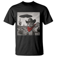 Vintage UFO Cowboy Cat T Shirt Retro 90s Western Rodeo Kitten Cat Selfie With Alien UFO - Wonder Print Shop