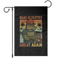 Retro Alligator Alcatraz Garden Flag Funny Florida Everglades Dark Humor