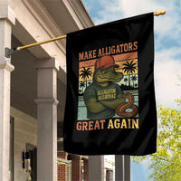 Retro Alligator Alcatraz Garden Flag Funny Florida Everglades Dark Humor