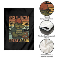 Retro Alligator Alcatraz Garden Flag Funny Florida Everglades Dark Humor