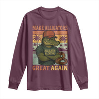 Retro Alligator Alcatraz Long Sleeve Shirt Funny Florida Everglades Dark Humor