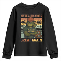 Retro Alligator Alcatraz Youth Sweatshirt Funny Florida Everglades Dark Humor