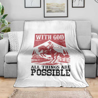Christian Cowboy Throw Blanket Vintage Christian All Things Are Possible Encouraging Bible Verse
