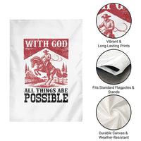 Christian Cowboy Garden Flag Vintage Christian All Things Are Possible Encouraging Bible Verse