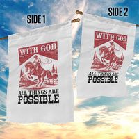 Christian Cowboy Garden Flag Vintage Christian All Things Are Possible Encouraging Bible Verse