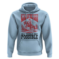 Christian Cowboy Hoodie Vintage Christian All Things Are Possible Encouraging Bible Verse