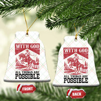 Christian Cowboy Ceramic Ornament Vintage Christian All Things Are Possible Encouraging Bible Verse