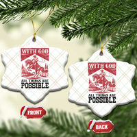 Christian Cowboy Ceramic Ornament Vintage Christian All Things Are Possible Encouraging Bible Verse