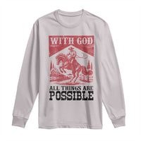 Christian Cowboy Long Sleeve Shirt Vintage Christian All Things Are Possible Encouraging Bible Verse