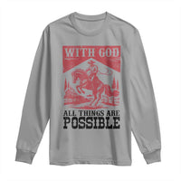 Christian Cowboy Long Sleeve Shirt Vintage Christian All Things Are Possible Encouraging Bible Verse