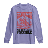 Christian Cowboy Long Sleeve Shirt Vintage Christian All Things Are Possible Encouraging Bible Verse