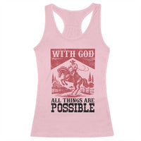 Christian Cowboy Racerback Tank Top Vintage Christian All Things Are Possible Encouraging Bible Verse