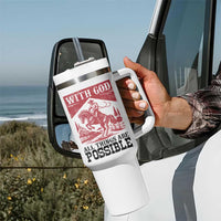 Christian Cowboy Tumbler With Handle Vintage Christian All Things Are Possible Encouraging Bible Verse