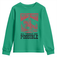 Christian Cowboy Youth Sweatshirt Vintage Christian All Things Are Possible Encouraging Bible Verse