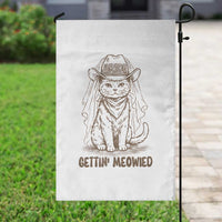 Cowgirl Bride Cat Garden Flag Vintage Cow Cat Rodeo Bachelorette