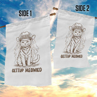 Cowgirl Bride Cat Garden Flag Vintage Cow Cat Rodeo Bachelorette