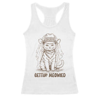 Cowgirl Bride Cat Racerback Tank Top Vintage Cow Cat Rodeo Bachelorette