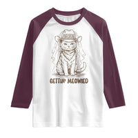 Cowgirl Bride Cat Raglan Shirt Vintage Cow Cat Rodeo Bachelorette