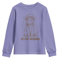 Cowgirl Bride Cat Youth Sweatshirt Vintage Cow Cat Rodeo Bachelorette