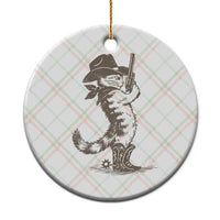 Vintage Cowboy Cat Ceramic Ornament Retro 90s Western Country Rodeo Kitten Cowgirl - Wonder Print Shop