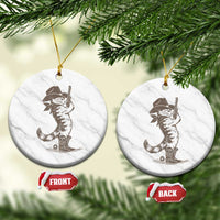 Vintage Cowboy Cat Ceramic Ornament Retro 90s Western Country Rodeo Kitten Cowgirl - Wonder Print Shop
