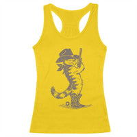 Vintage Cowboy Cat Racerback Tank Top Retro 90s Western Country Rodeo Kitten Cowgirl - Wonder Print Shop