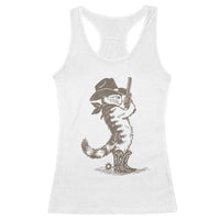 Vintage Cowboy Cat Racerback Tank Top Retro 90s Western Country Rodeo Kitten Cowgirl - Wonder Print Shop
