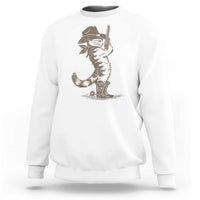 Vintage Cowboy Cat Sweatshirt Retro 90s Western Country Rodeo Kitten Cowgirl - Wonder Print Shop