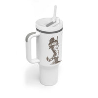 Vintage Cowboy Cat Tumbler With Handle Retro 90s Western Country Rodeo Kitten Cowgirl - Wonder Print Shop